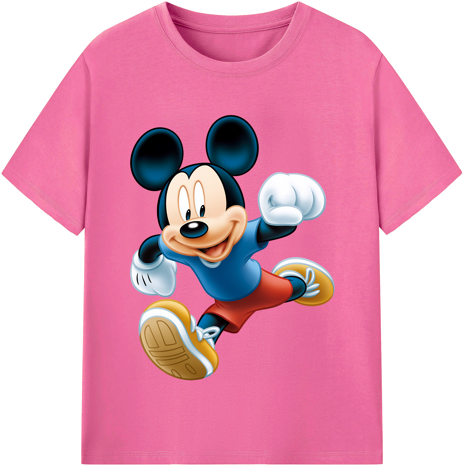 ミッキーマウス Mickey Mouse レディースカジュアルプリントTシャツ（綿100％）